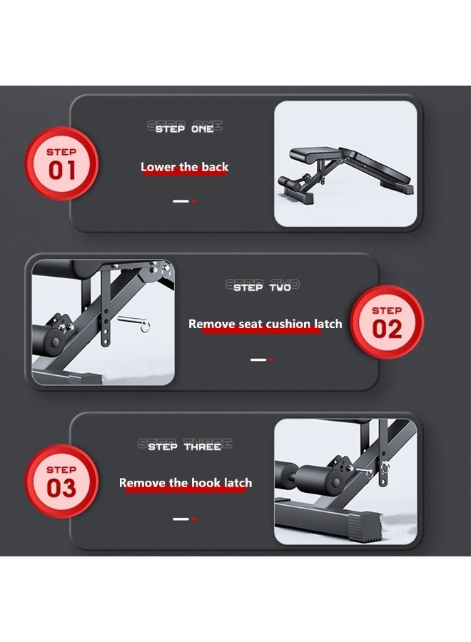 PORIYA Adjustable Weight Bench Abdominal Sit-Up Bench, Multifunctional Foldable Fitness Bench, 7-Level Adjustable, Heavy-Duty Steel Frame, Flat/Incline/Decline, Home Gym Trainer - Image 4